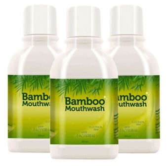 Bamboo Mouthwash น้ำยาบ้วนปากบูเม้าท์วอช ขจัดคราบหินปูน ชา กาแฟ 300 ml. (3 ขวด)