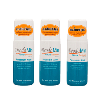 Deodomin Natural ดีโอโดมิน โรลออนสารส้มบริสุทธิ์ สูตรออริจินอล 60 ml (3 ชิ้น)