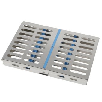 BolehDeals Stainless Steel Cassette Disinfection Rack Tray Box Case For 10pc Instrument