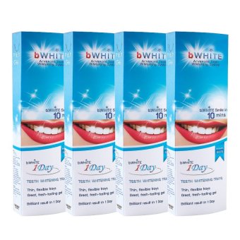 bWHITE 1Day เจลฟอกฟันขาวบรรจุในถาดครอบฟันพร้อมใช้ แพค 4 ชิ้น