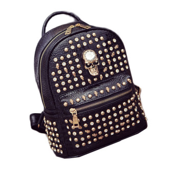 Lady Travel Backpack Shoulder Bag Rivet Punk Package crocodile Lines Bag กระเป๋าเป้สะพายหลัง รุ่น (Black, M) Lady Travel Backpack Shoulder Bag Rivet Punk Package crocodile Lines Bag กระเป๋าเป้สะพายหลัง รุ่น (Black, M)