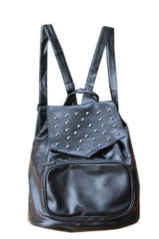 Peimm Modello Backpack กระเป๋าเป้สะพายหลัง แต่งหมุด สไตส์เกาหลี (สีดำ) Peimm Modello Backpack กระเป๋าเป้สะพายหลัง แต่งหมุด สไตส์เกาหลี (สีดำ)