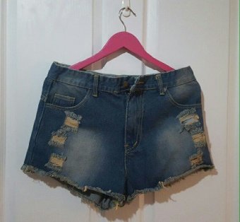 Cat Jeans กางเกงยีนส์ ขาสั้น สีน้ำเงินเขียว(สนิม)เอว 34 Cat Jeans กางเกงยีนส์ ขาสั้น สีน้ำเงินเขียว(สนิม)เอว 34