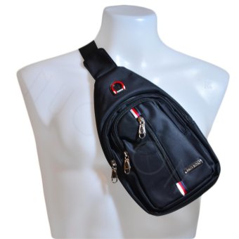 Nuchon SKJUNDAD Canvas Shoulder Chest Hiking Bag กระเป๋าสะพายข้างสีดำ/แดง Nuchon SKJUNDAD Canvas Shoulder Chest Hiking Bag กระเป๋าสะพายข้างสีดำ/แดง