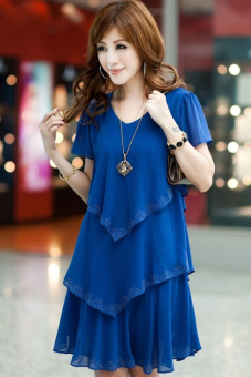 plus size new fashion chiffon dress s xxxxl blue plus size new fashion chiffon dress s xxxxl blue