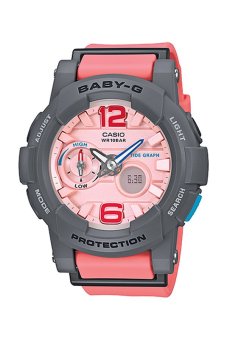 Casio Baby-G Women's Grey Pink Resin Strap Watch BGA-180-4B2