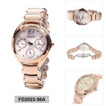 Citizen Watch Eco-Drive Rose Gold Stainless-Steel Case Stainless-Steel Bracelet Ladies NWT + Warranty FD2023-56A