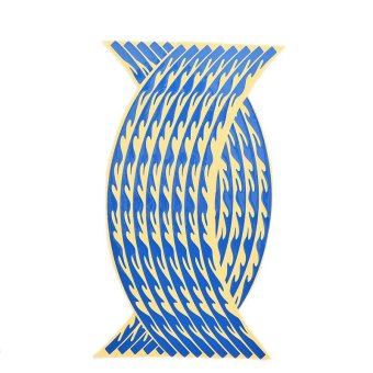 รูปภาพ เกี่ยวกับ Amango Car Wheel Tire Stickers Flame Styling 16Pcs Blue
