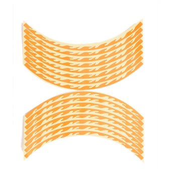 รูปภาพ เกี่ยวกับ Amango Car Wheel Tire Stickers Flame Styling 16Pcs Yellow