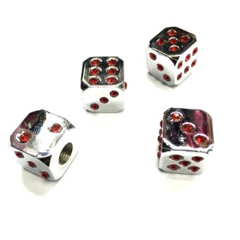 รูปภาพ เกี่ยวกับ CAR จุ๊บปิดลมยางลูกเต๋า 4 ชิ้น (Red)