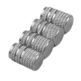 รูปภาพ เกี่ยวกับ Amango Aluminum Tire Wheel Air Stem Valve Caps Covers for Cars-Trucks-SUV 5 Colors Set of 4 (Silver)