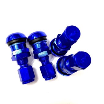 รูปภาพ เกี่ยวกับ CAR จุ๊บปิดลมยางอลูมิเนียม ชุดตัวผู้+ตัวเมียสีน้ำเงิน (Blue)