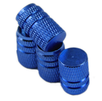 รูปภาพ เกี่ยวกับ Amango Aluminum Tire Wheel Air Stem Valve Caps Covers for Cars Blue