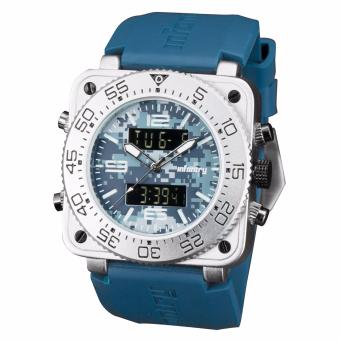 INFANTRY Mens Digital Quartz Wrist Watch Stopwatch Alarm Blue Rubber Sport Watch