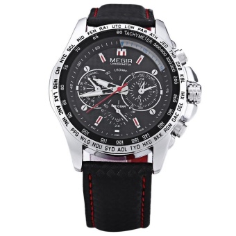 MEGIR Men#39;s Leather Band 30M Water Resistant Noctilucent Sports Dress Watch Wrist watch - intl