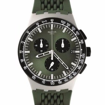 Swatch Men's Chronograph Green Silicone Strap Watch SUSM402 - intl