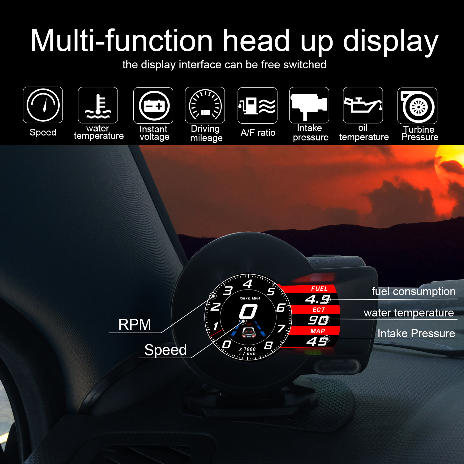 OBD2 สมาร์ทเกจ Smart gauge Display Meter รุ่น F8 รับประกัน 1 ปี 3 89a73a956025ebbef54eeaf5bdcd59d1