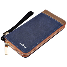 Baellerry Patchwork Canvas Portable Clutch Wallet for Men (Coffee)