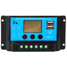 เครื่องควบคุมประจุ 10A 12V/24V LCD Display PWM Solar PanelRegulator Charge Controller USB
