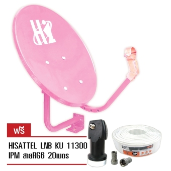 HISATTEL หน้าจานดาวเทียมแบบติดผนัง ขนาด 35 ซม. - สีชมพู แถมฟรี<br/>LNB+สาย 20 เมตร, โปรโมชั่นพิเศษประจำปี 2016, โปรโมชั่นเซ็ตจานดาวเทียม image