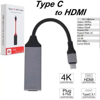 MHL USB3.1 Type C to HDMI 4K*2K HDTV Adapter Cable For Macbook Pro and Samsung Galaxy S8