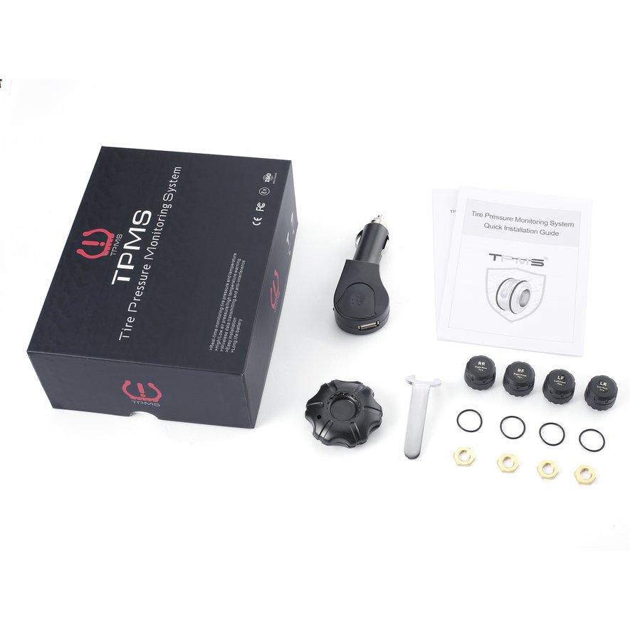 ANGEL การตรวจสอบแรงดันยางรถยนต์ระบบ Plug - in ที่ชาร์จแบตในรถเซนเซอร์ภายนอกไม่มีหน้าจอ