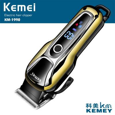 110-240V Kemei เครื่องตัดผมสำหรับตัดผมชายเครื่องโกนหนวดไฟฟ้าเครื่องตัดผมเครื่องตัดเครื่องตัดผม LCD เครื่องตัดแบบดิจิตอล