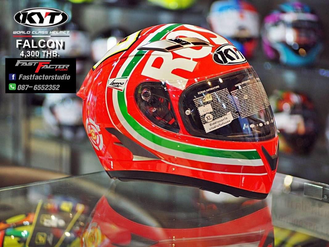 หมวกกันน็อค ยี่ห้อ KYT  รุ่น FALCON #F5Lหมวกกันน็อคระดับ World Class Racing Size L