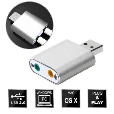 Aluminum USB 2.0 External Stereo Audio 7.1 Channel 3D Sound Card Adapter Optical