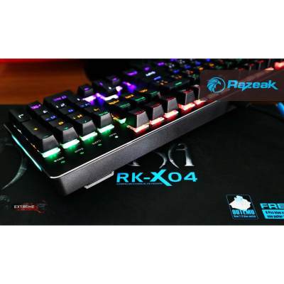 Razeak คีย์บอร์ดเกมส์มิ่ง Gaming Blue SwitchKeyboard รุ่น RK-X04 คีย์บอร์ด Razeak คีย์บอร์ดเกมส์มิ่ง Gaming Blue SwitchKeyboard รุ่น RK-X04 คีย์บอร์ด