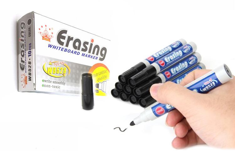 Sawasdee ปากกาไวท์บอร์ด หัวกลม (แพ็ค12ด้าม) หมึกสีดำ Erasable whiteboard marker pen 12PCS ปากกาพลาสเตอร์ลบได้