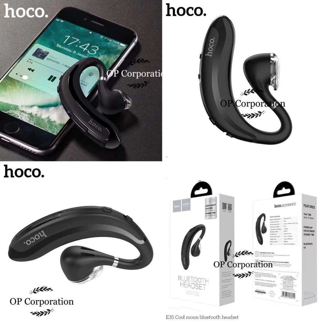 ของแท้ 100% Hoco E35 หูฟังบลูธูท สมอลทอล์คไร้สายCool Moon Wireless Earphone Headset Bluetooth V4.1