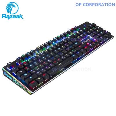 Razeak Rk-x18 คีย์บอร์ดสำหรับเกม RGB Gaming Mechanical Outemu Blue Switch Razeak Rk-x18 คีย์บอร์ดสำหรับเกม RGB Gaming Mechanical Outemu Blue Switch
