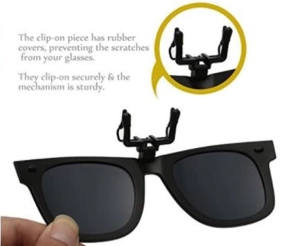 สินค้า clip on คลิปออนหนีบแว่น ใช้กันแดด โพลาไรซ์ polarized แถมผ้าเช็ดแว่นและกระเป๋าใส่แว่น!