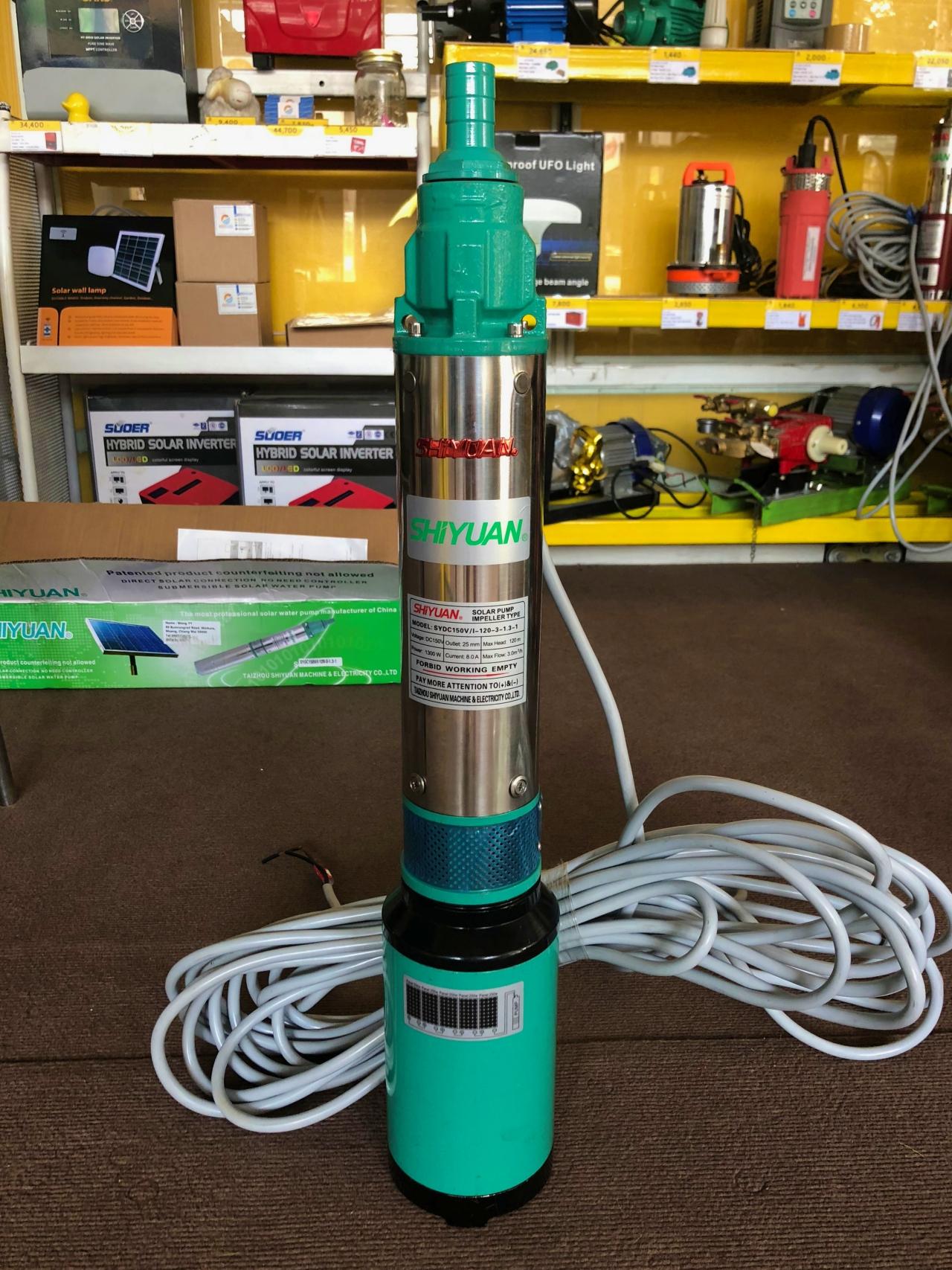 ปั๊มน้ำบาดาล ดีซี โซล่าเซลล์ 150Vdc 1300W (ใบพัด) ปั๊มน้ำบาดาล ดีซี โซล่าเซลล์ 150Vdc 1300W (ใบพัด)