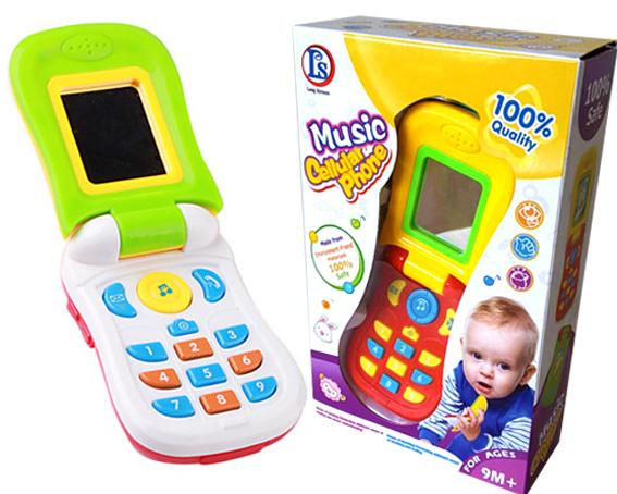Kids Toys โทรศัพท์ฝาพับ ของเล่นเด็กเล็ก สุดล้ำ (มีเสียง มีไฟหน้าจอ เสมือนจริง)
