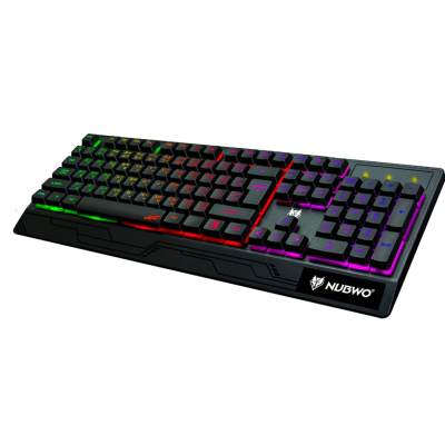 NUBWO VALOZ GAMING KEYBOARD NK-19 คีบอร์ดเกมส์มิ่ง มีไฟ สีดำ With Rainbow Light !!! NEW !!! # NUBWO GAMING