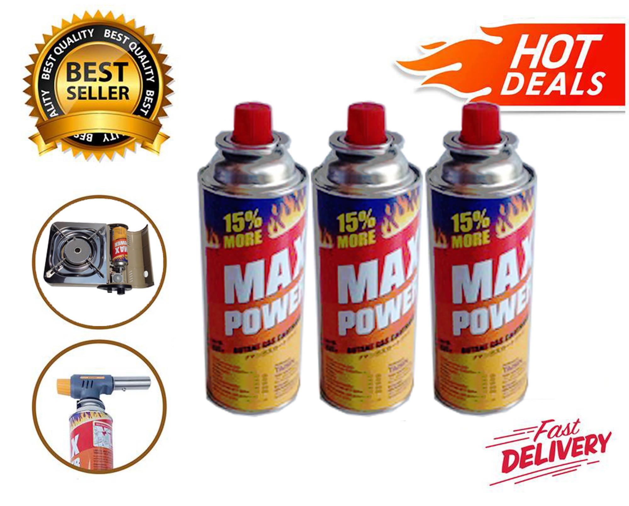 แม็กซ์พาวเวอร์ ก๊าซกระป๋อง สำหรับเตาแก๊สกระป๋อง Blow Torch จำนวน 3 ชิ้น