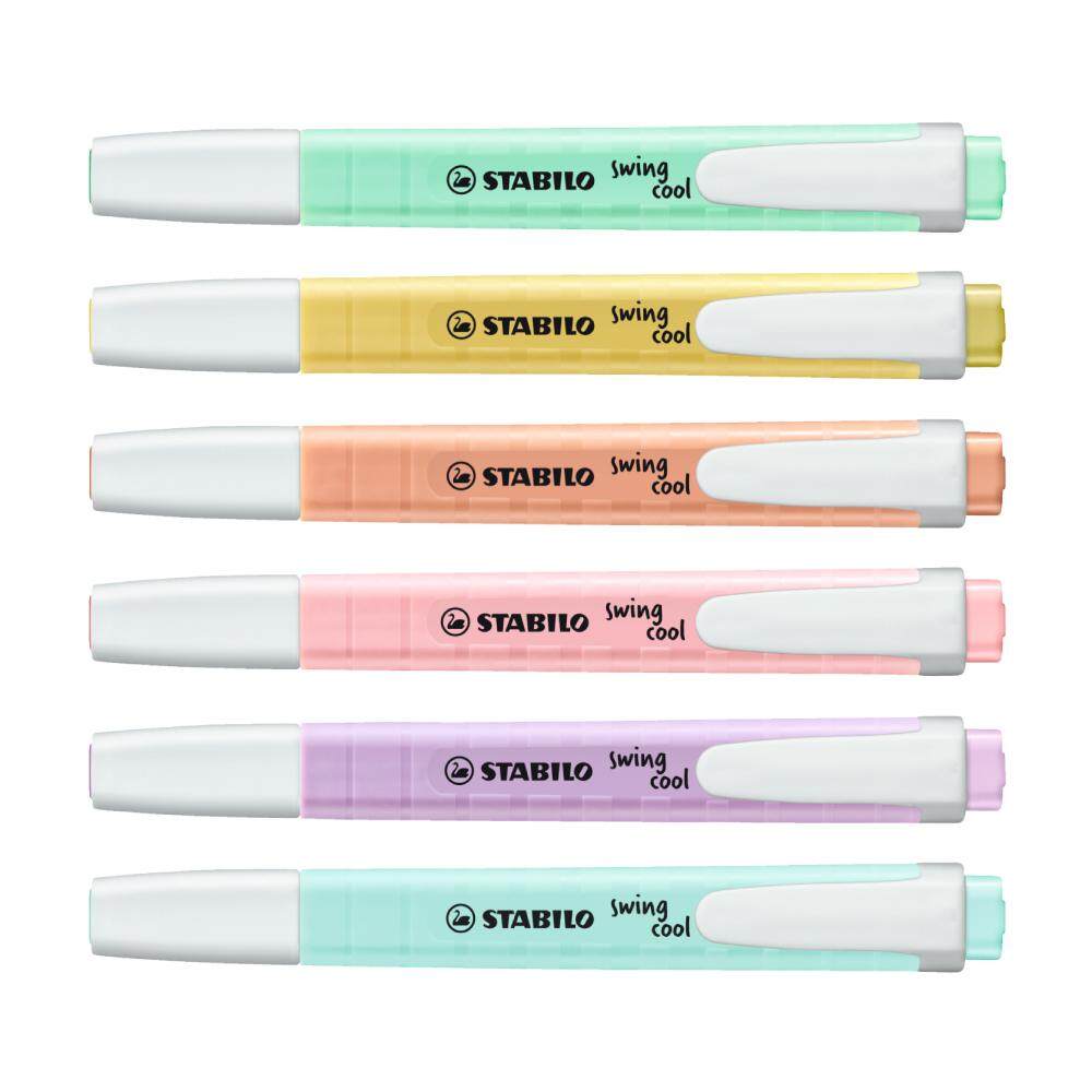 STABILO Swing Cool Pastel สตาบิโล ปากกา ปากกาเน้นข้อความ สีพาสเทล คละสีสีละ 1 ด้าม