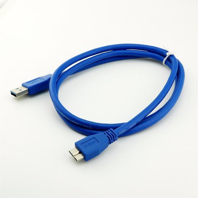 Di Shop สาย External Harddisk USB 3.0 ยาว 1เมตร High quality and speed Blue color AM-MICRO B USB 3.0 USB line USB 3.0 AM to MICRO B Cable
