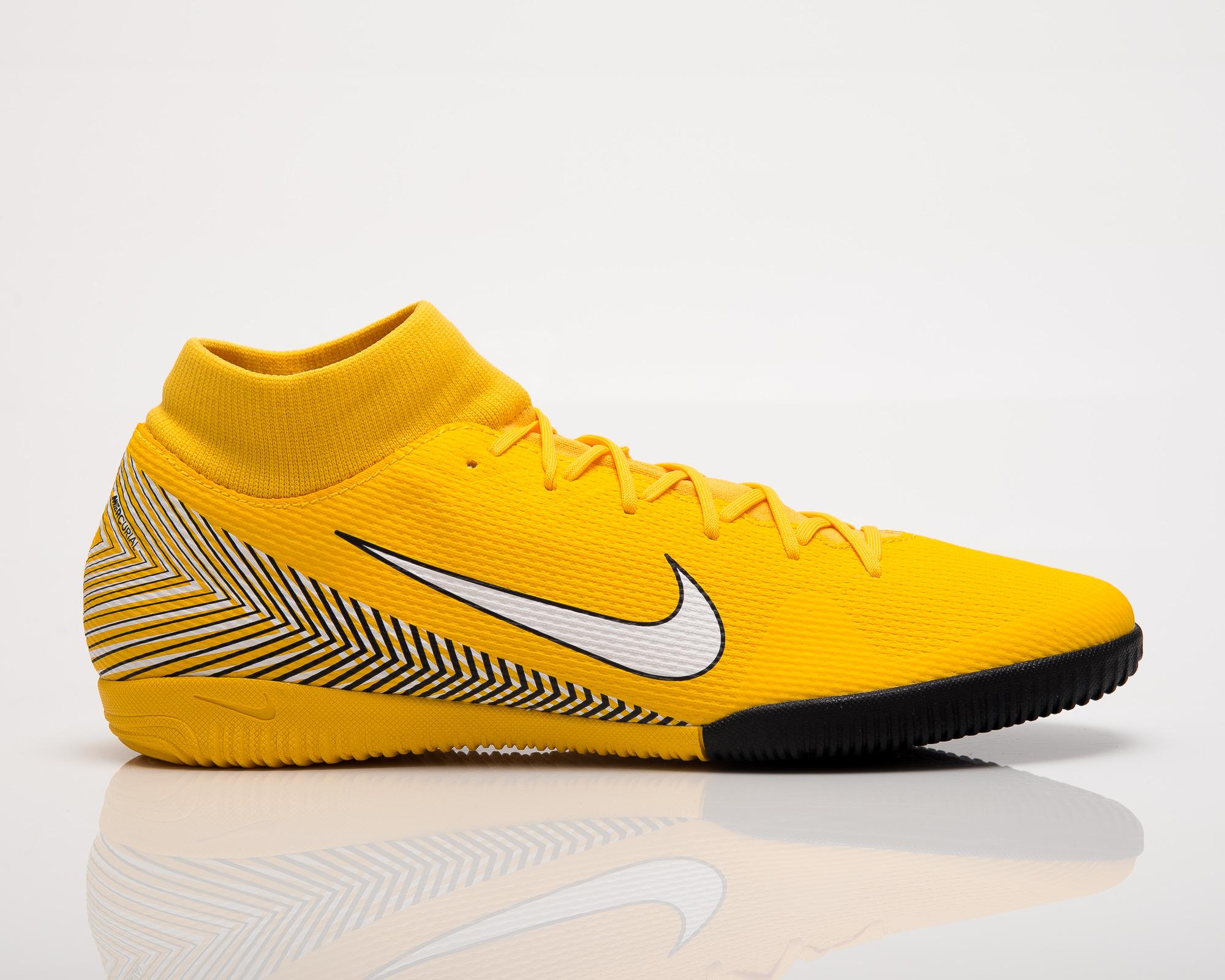 NIKEของแท้ รุ่น Superfly VI Academy Neymar Jr. รองเท้าฟุตซอลผู้ชาย สีเหลือง สวยมาก