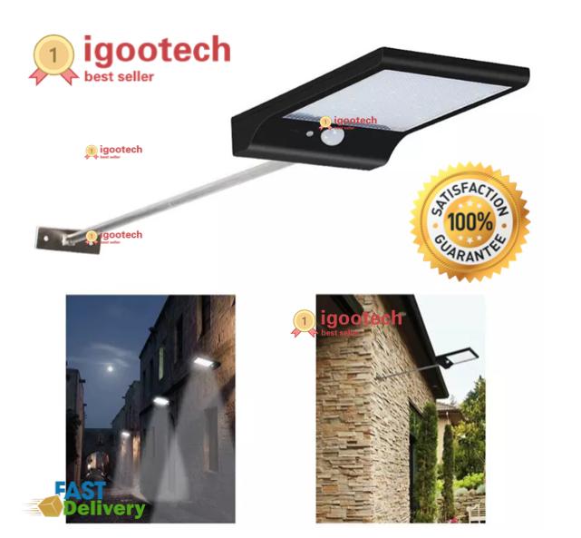 igootech Solar light ไฟติดผนัง+สวน พลังงานแสงอาทิตย์36 LED + Motion sensor