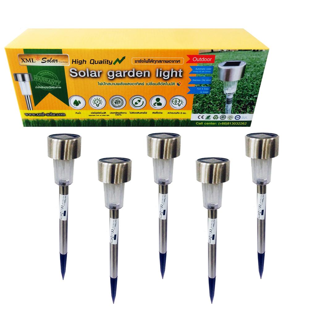 XML-Solar ไฟปักสนาม โซล่าเซลล์ 1 LED (เเสง:หลากสี) ( 5 ชิ้น/กล่อง )