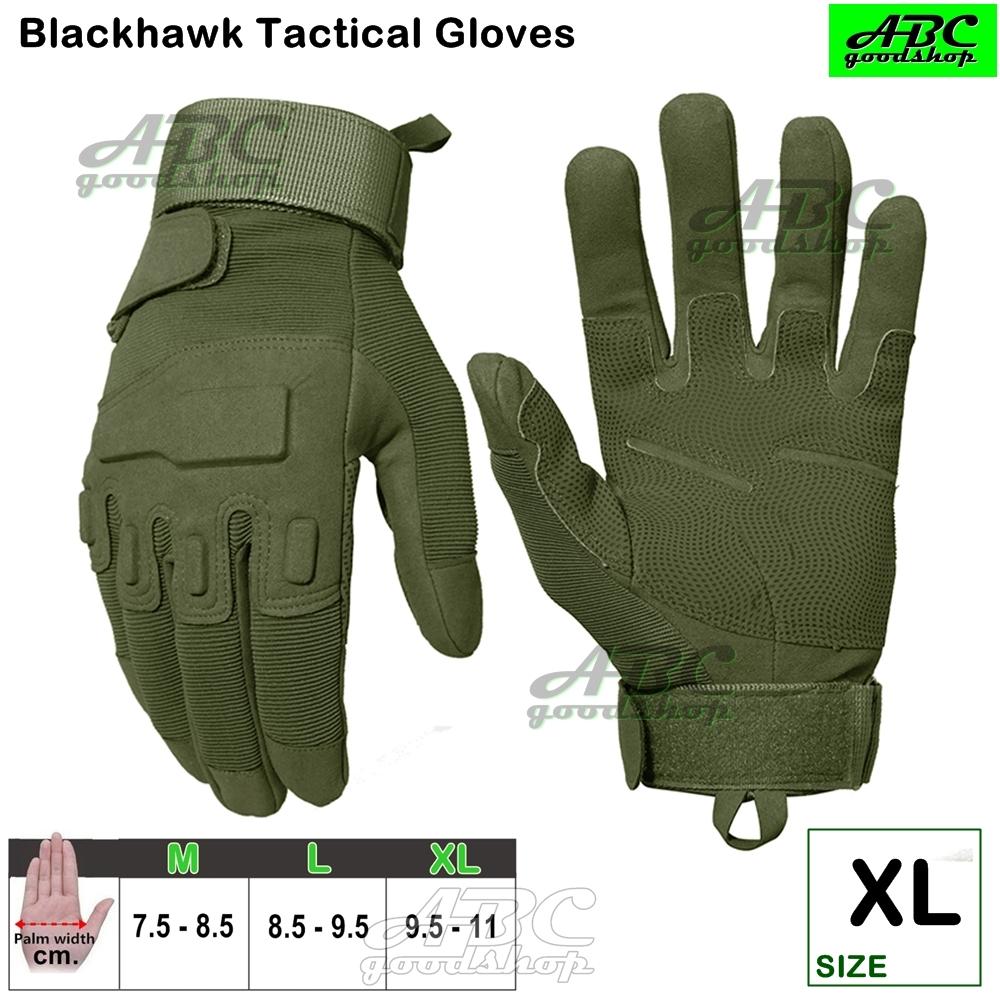 ABC Blackhawk ถุงมือมอเตอร์ไซค์ TACTICAL ถุงมือเต็มนิ้ว ถุงมือหนัง เรโทร ถุงมือทหาร ถุงมือยิงปืน กันกระแทก ระบายอากาศ (สีดำ สีเขียวทหาร) M L XL