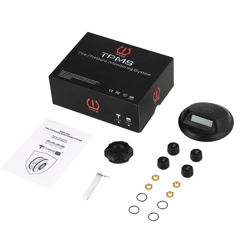 E-ERA ไร้สายการตรวจสอบแรงดันยางรถยนต์ระบบ TPMS 4 เซ็นเซอร์ภายนอกเสียงปลุก E-ERA ไร้สายการตรวจสอบแรงดันยางรถยนต์ระบบ TPMS 4 เซ็นเซอร์ภายนอกเสียงปลุก