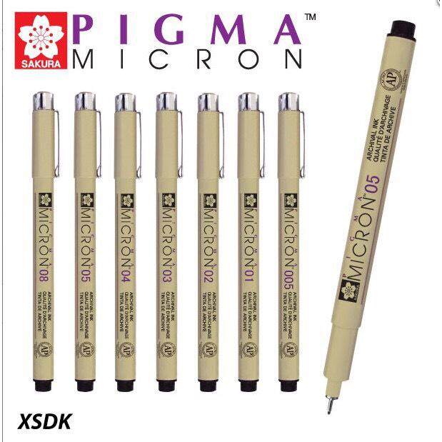 ปากกาพิกม่า PIGMA SAKURA ปากกาตัดเส้น หมึกสีดำ มีทั้งหมด 7 เบอร์ ราคาแท่งละ 55 บาท