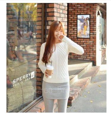 Winter Leggings เลกกิ้ง กางเกงเลกกิ้ง กระโปรงเลกกิ้ง กางเกงวอร์ม กางเกงออกกำลังกาย กระโปรงกางเกงเลกกิ้ง เลกกิ้งกันหนาว รุ่น Skirt Leggings A Style ทรงเอ ขนาดฟรีไซส์ สีเทาอ่อน