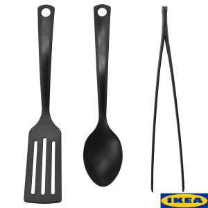 สินค้า IKEA GNARP อุปกรณ์ครัว 3ชิ้น  ที่คีบอาหาร/ทัพพี/ตะหลิว) สำหรับกะทะTeflonทนความร้อน