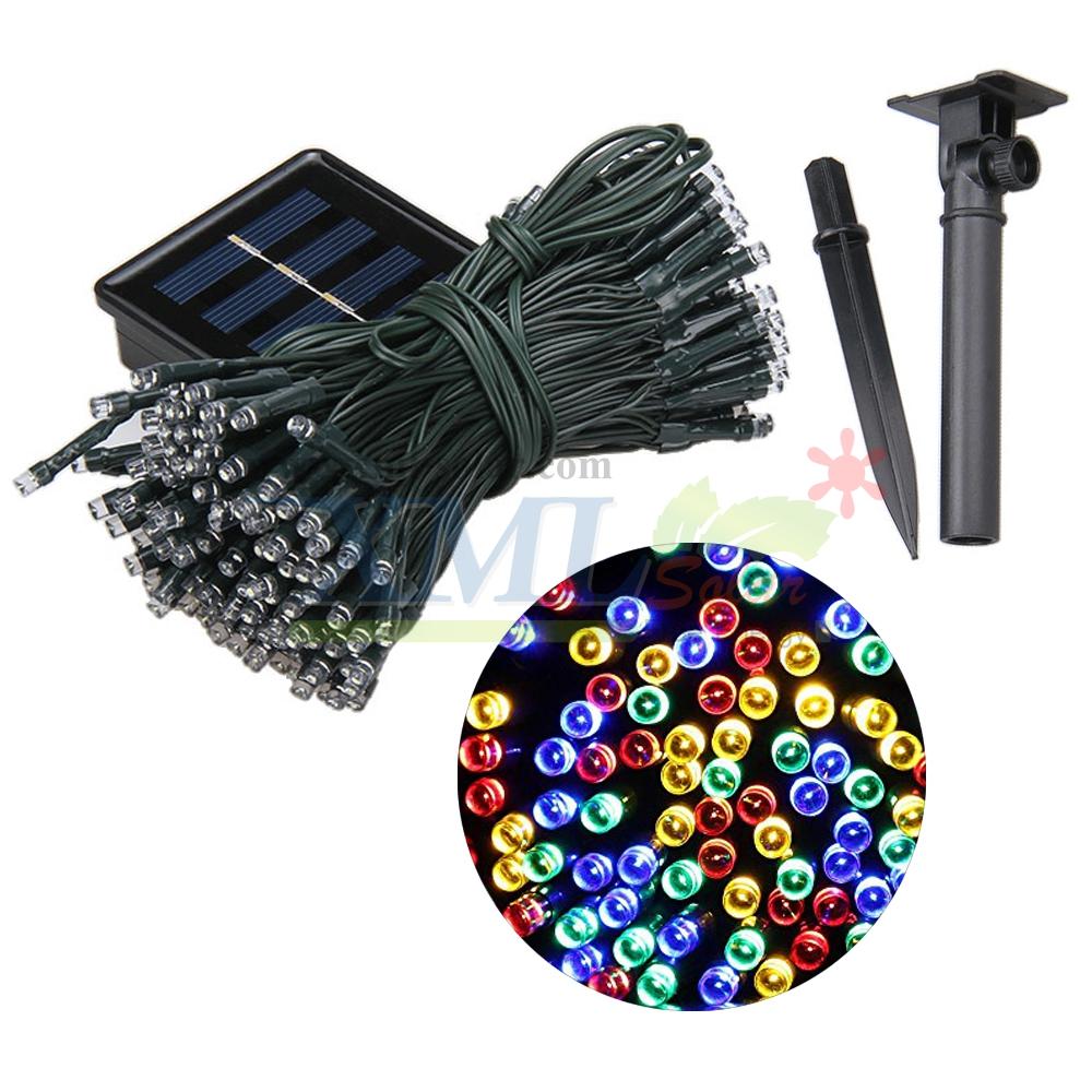 ไฟกระพริบ โซล่าเซลล์ ไฟคริสต์มาส 200 LED (8 ฟังก์ชั่น) (แสงผสม : 4 สี)