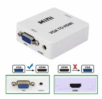 Mini VGA to HDMI Converter With Audio VGA2HDMI 1080P Adapter Connector For Projector PC Laptop to HDTV with HDMI2VGA Converter